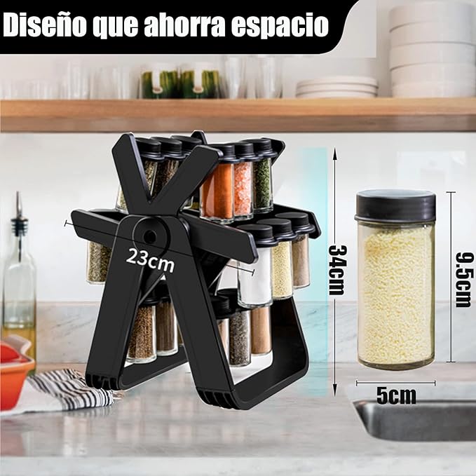 Organizador de Condimentos Giratorio — 18 Frascos
